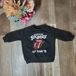 The Rolling Stones Fleece Baby Pullover Crewneck Sweatshirt Black Size 0-3M